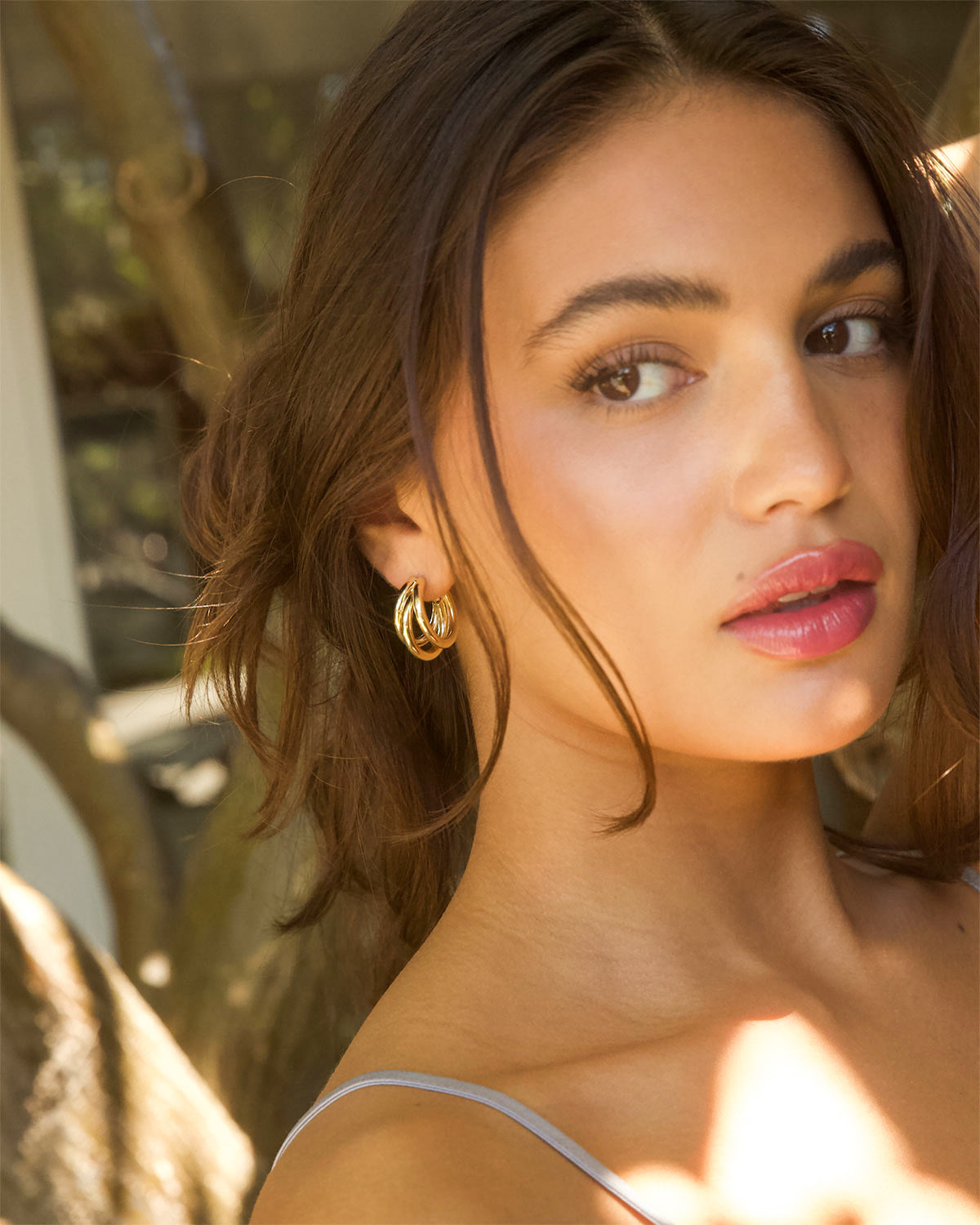 Gold Triple Hoops