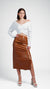Brown Faux Leather Skirt