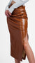 Brown Faux Leather Skirt