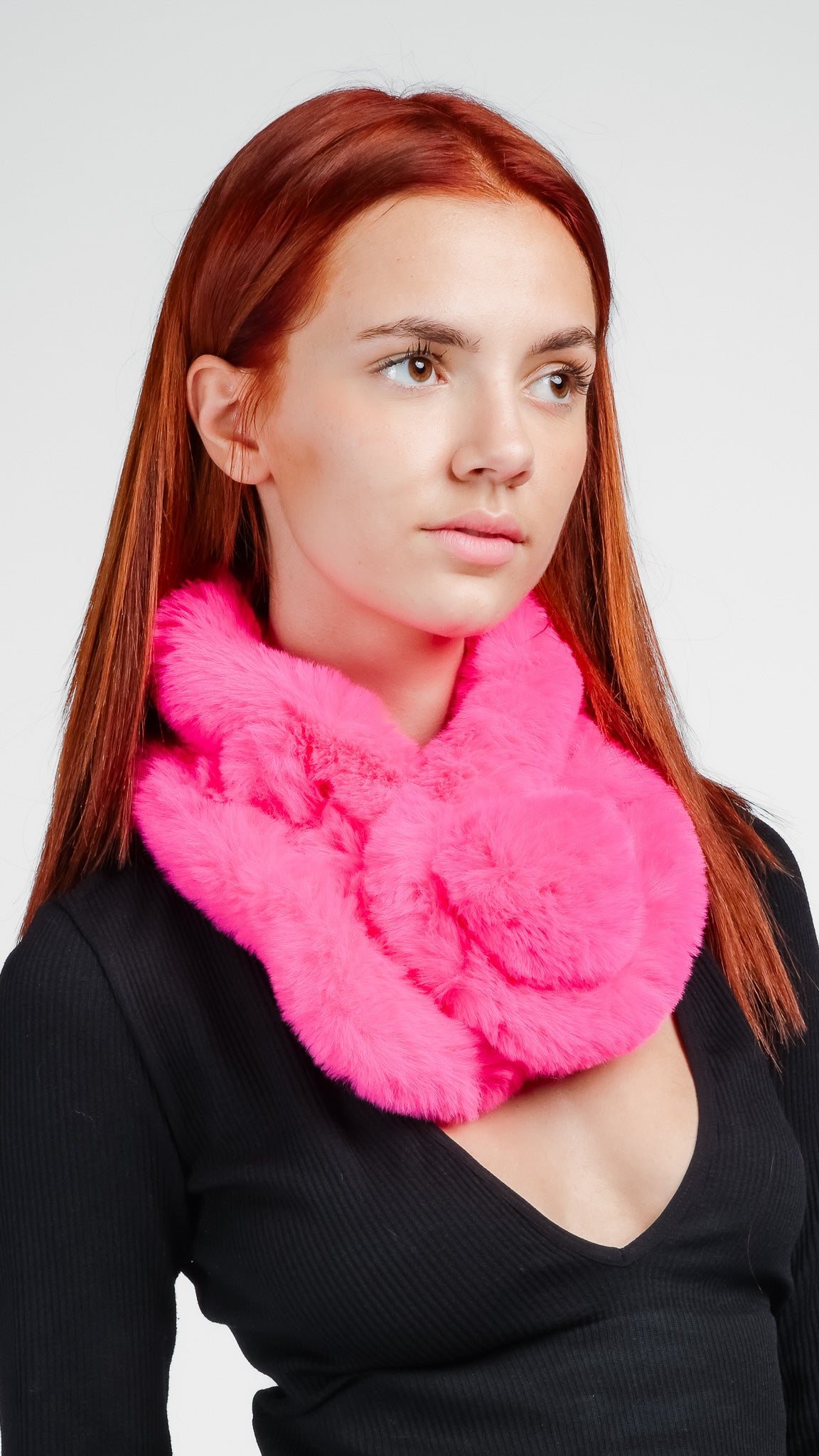 Hot pink faux fur clearance scarf