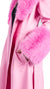 Pink Fur Trimmed Long Coat