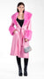 Pink Fur Trimmed Long Coat